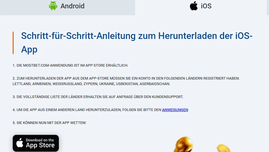 Download iOS Mostbet Deutschland